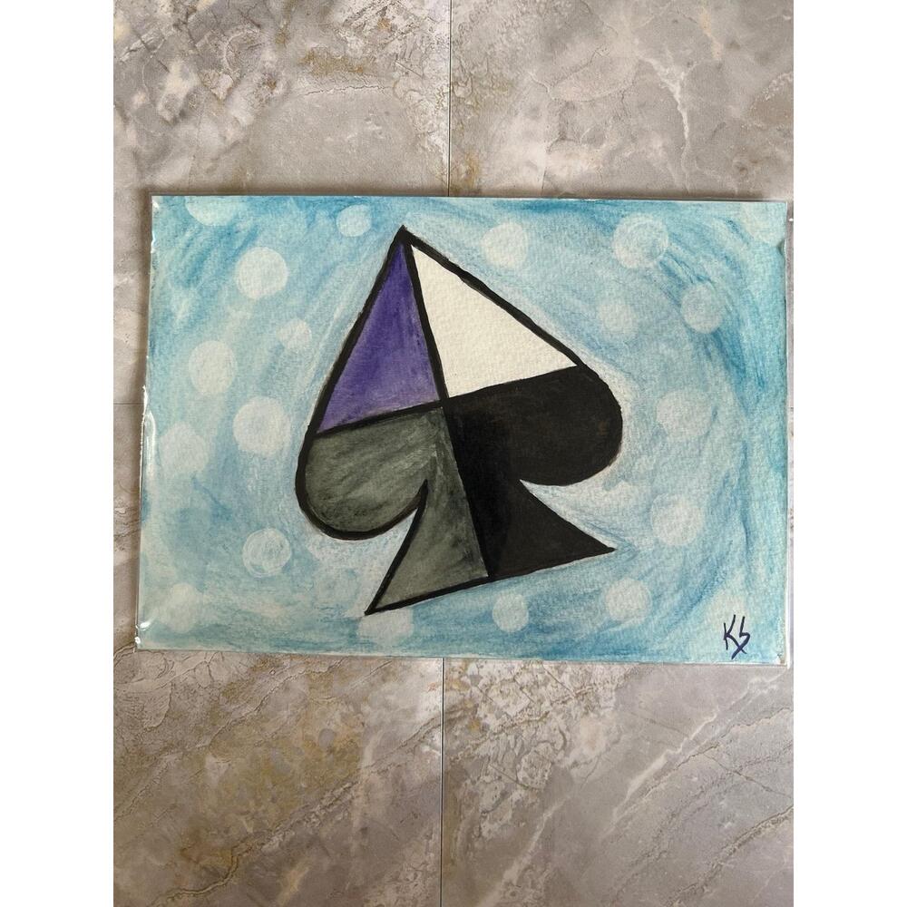 5 x 7 inch Inktense Painting - Ace: Pride Edition - Artist: Kat Sanders